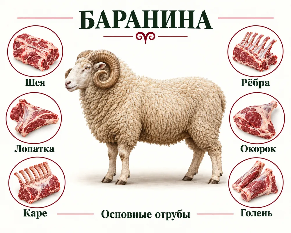 Баранина: основные отрубы